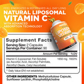 180 vegan Vitamin C capsules in bottle